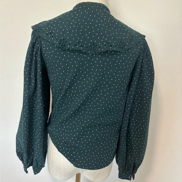 A New Day Green Blouse with White Dots - Picture 3 of 6